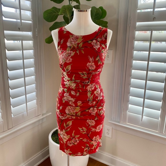 Dolce & gabbana red cherry blossom floral dress size 38 /2 - Picture 3 of 10